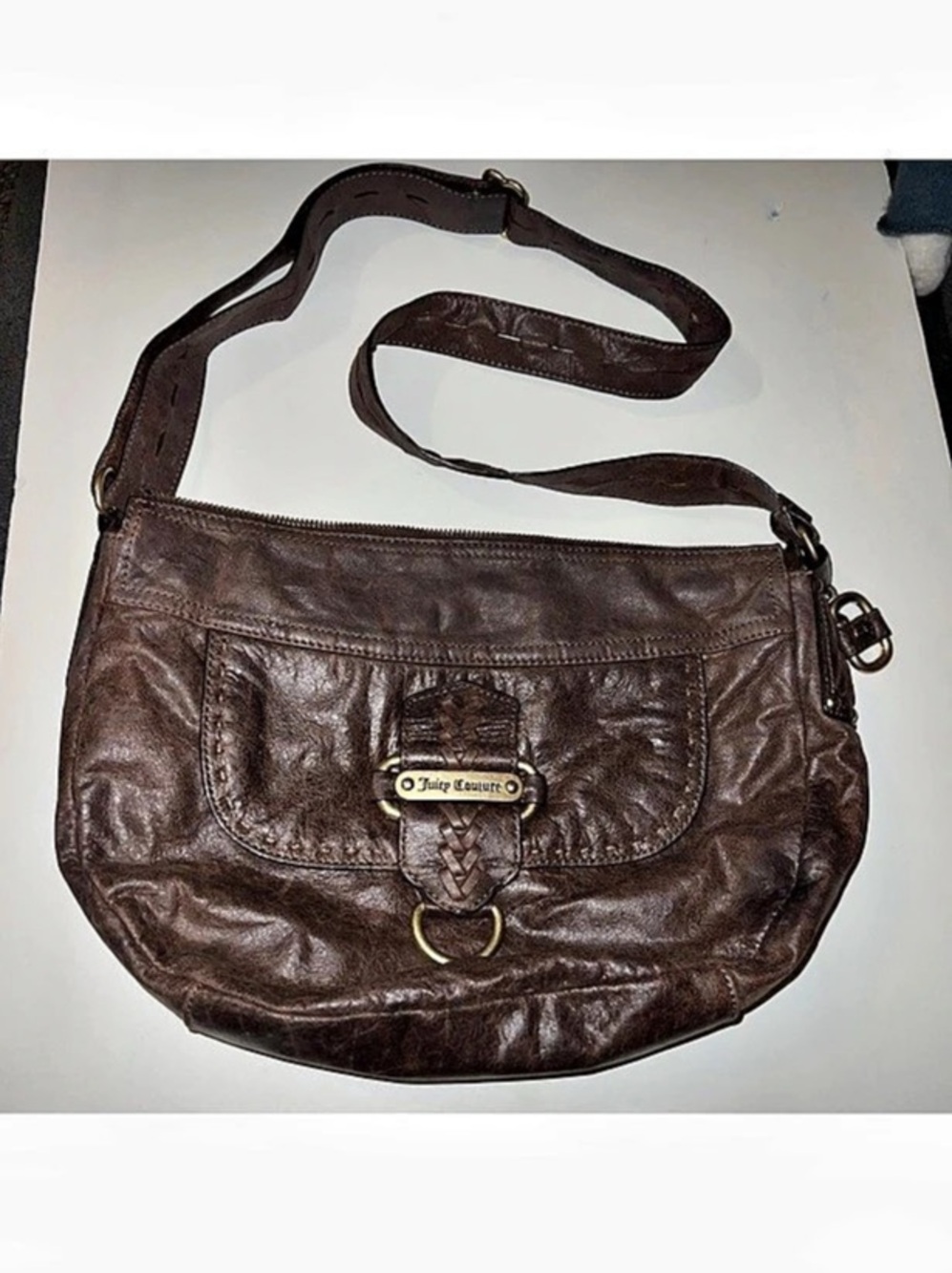 Juicy Couture Brown Soft Leather Crossbody Purse